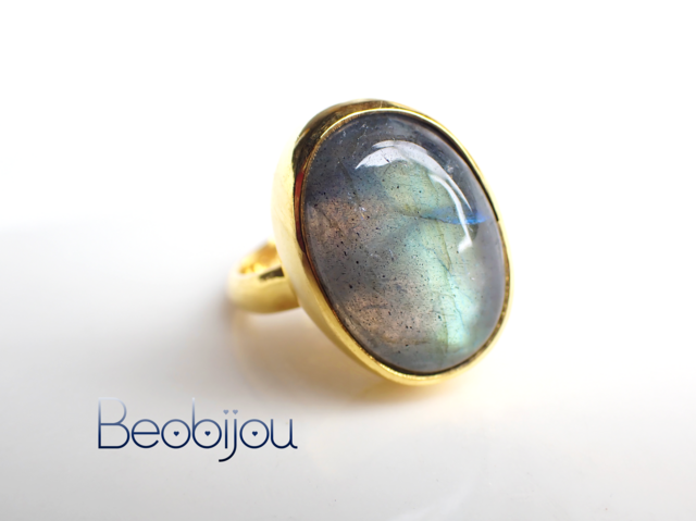 最新作☆New☆『Labradorite』の世界でひとつの天然石リング | iichi
