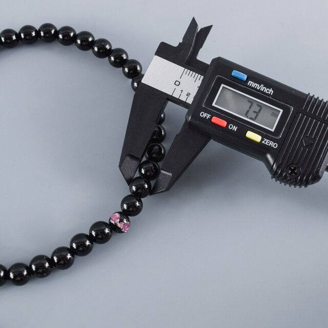 黒オニキス ピンク琉球蛍石 2色房 数珠 京念珠 略式数珠 JUA149