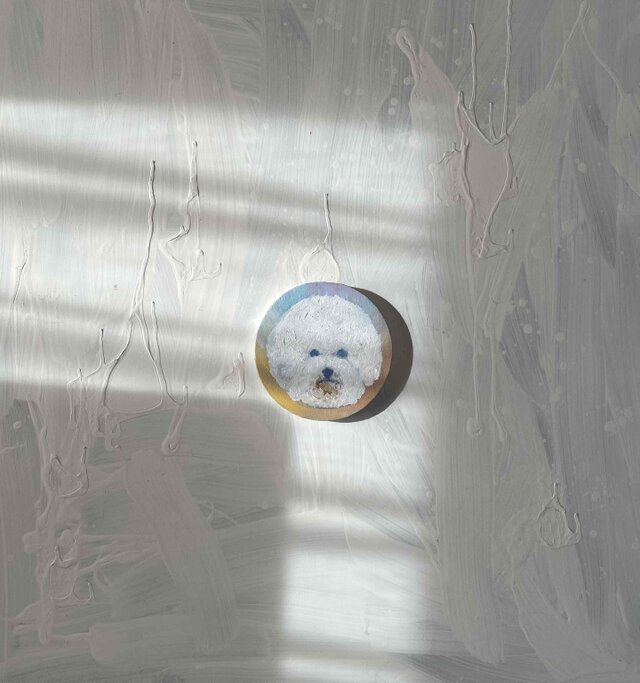 油彩 絵画 『ビジョンフリーゼの肖像20261』原画 丸形 直径15cm 絵画 油彩 絵画 『ビジョンフリーゼの肖像20261』原画 丸形アートパネル