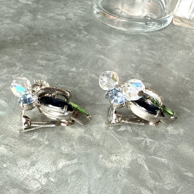 YK2-【 KRAMER 】クレイマー・ヴィンテージイヤリング Emerald Green