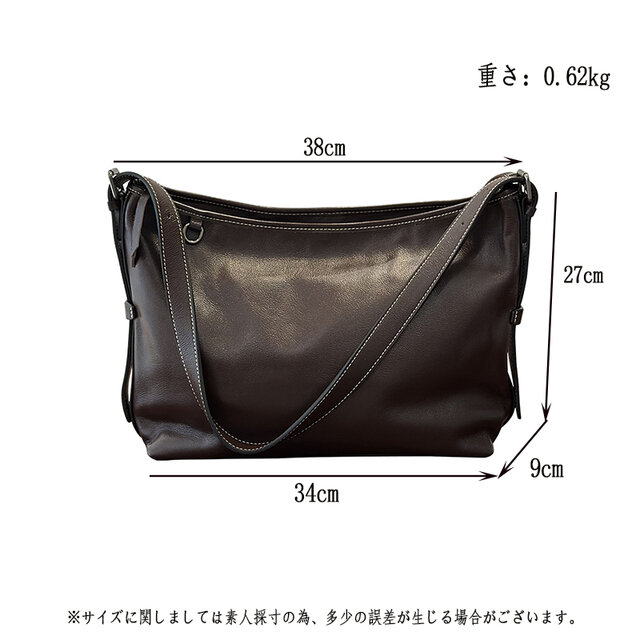 本革レザー 軽量 高品質 ショルダーバッグ 手作り 通勤 大容量