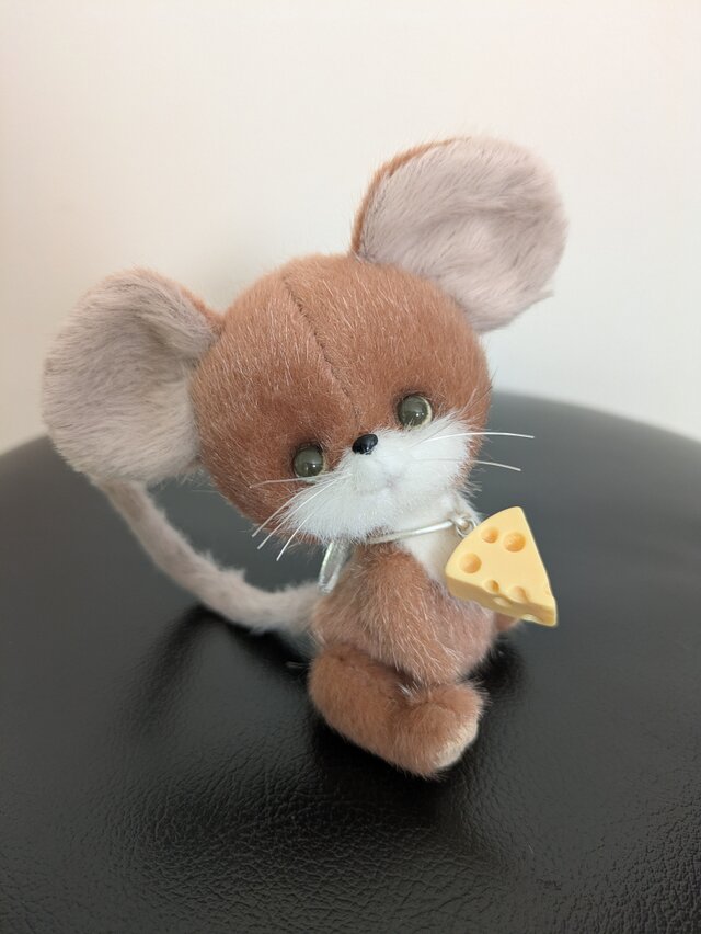 かわいいネズミちゃん アーティストベア 海外作家様 ぬいぐるみ ハンドメイド ハンドメイドぬいぐるみ☆ねずみちゃん☆Clearアイ | iichi 日々の