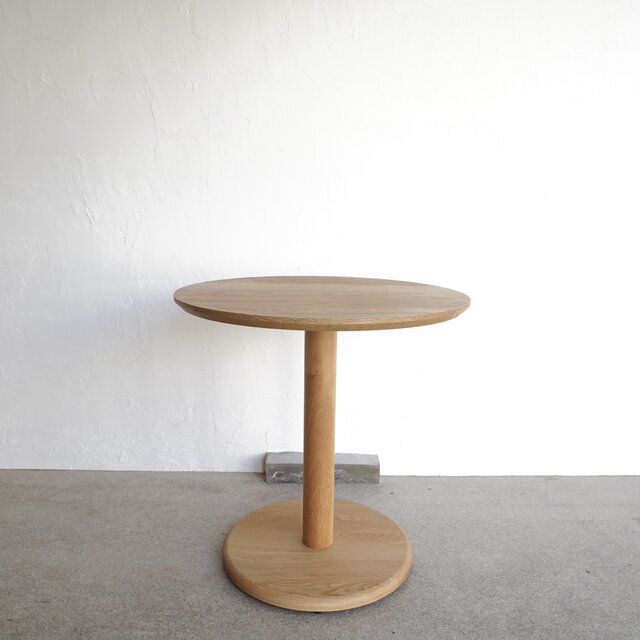 総無垢材 直径70cm オーク材 ラウンドテーブル 丸テーブル カフェ