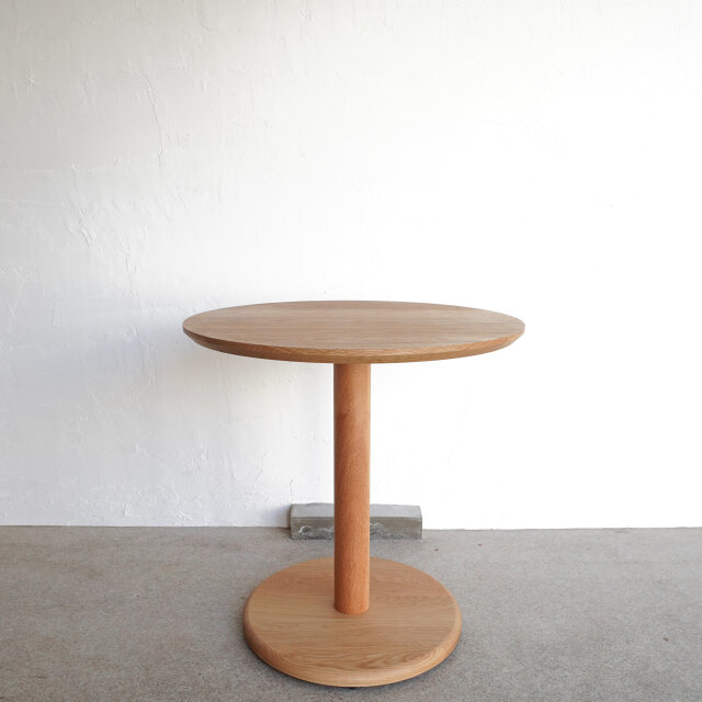 総無垢材 直径70cm オーク材 ラウンドテーブル 丸テーブル カフェ