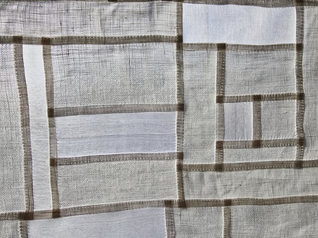 ポジャギ リネン シルク 白 小窓 | iichi 日々の暮らしを心地よくする