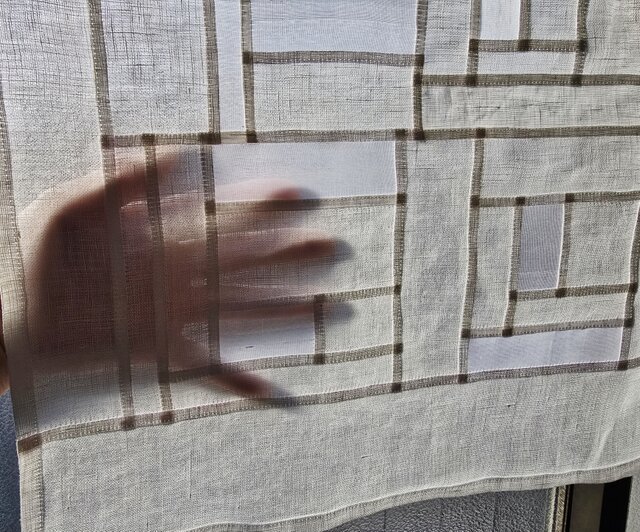 ポジャギ リネン シルク 白 小窓 | iichi 日々の暮らしを心地よくする