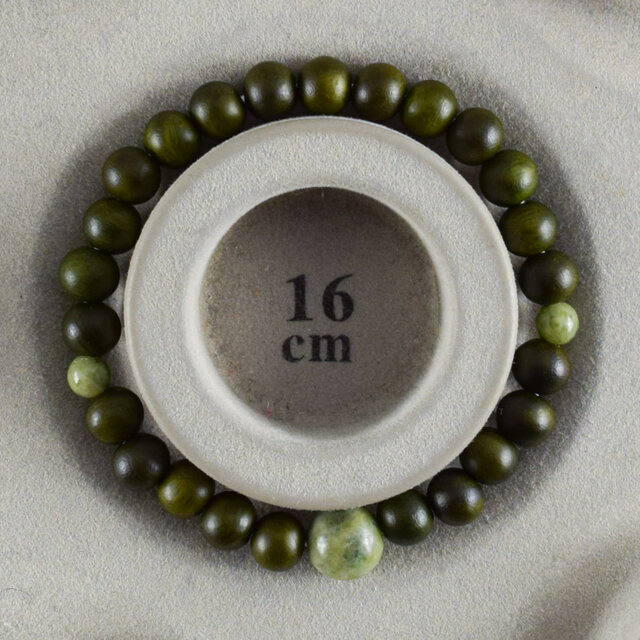 8mm 緑檀 独山玉 仕立て ブレスレット 京都 手作り 腕輪 UDA226