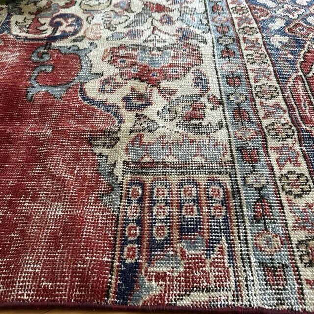 78×115アンティークレッド ボタニカル トルコヴィンテージラグ | iichi