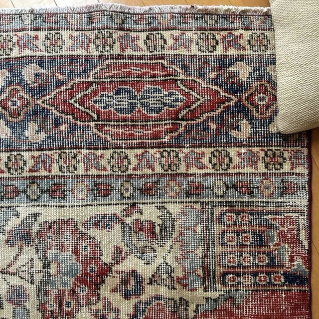 78×115アンティークレッド ボタニカル トルコヴィンテージラグ | iichi