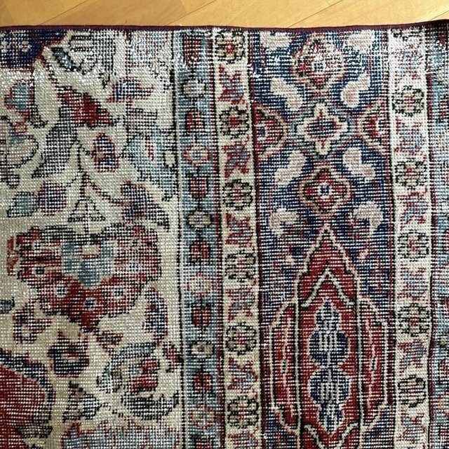 78×115アンティークレッド ボタニカル トルコヴィンテージラグ | iichi