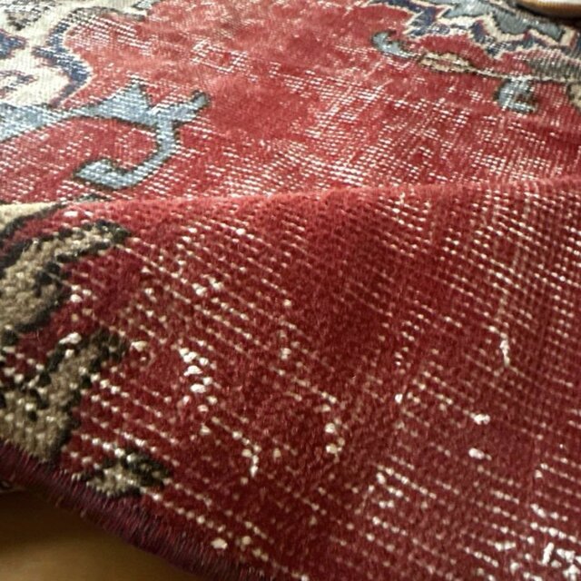 78×115アンティークレッド ボタニカル トルコヴィンテージラグ | iichi