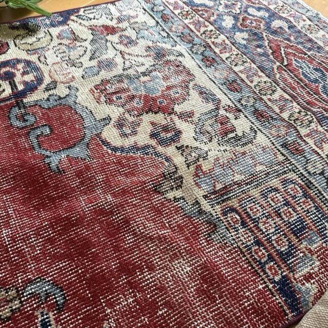 78×115アンティークレッド ボタニカル トルコヴィンテージラグ | iichi