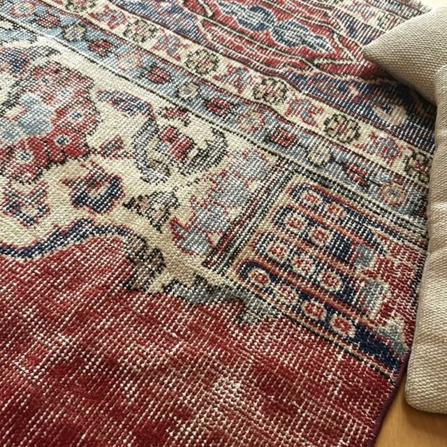 78×115アンティークレッド ボタニカル トルコヴィンテージラグ | iichi