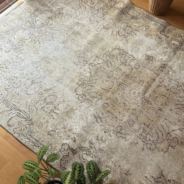 専用！ベージュ×グレー　112x200 メダリオン　トルコ　ヴィンテージ　ラグ 超大判150×277ナチュラルベージュ メダリオン トルコヴィンテージラグ