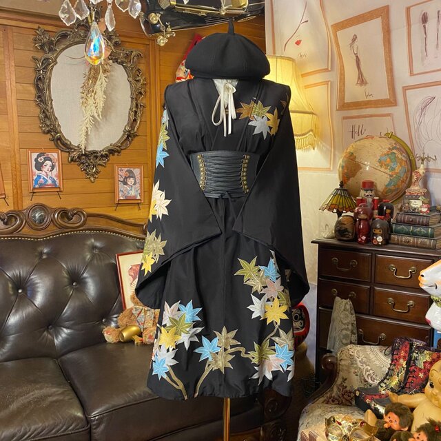 訳あり】着物リメイクセットアップ ツーピース 2部式 スカート 和洋