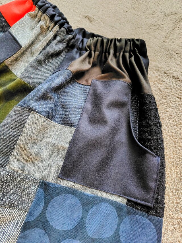 ウールパッチワークガウチョパンツ2 | iichi 日々の暮らしを心地よく