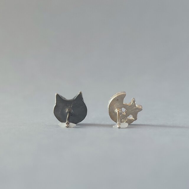 受注制作】金属アレルギー対応/猫/星/月/古美仕上げ/アンティーク風