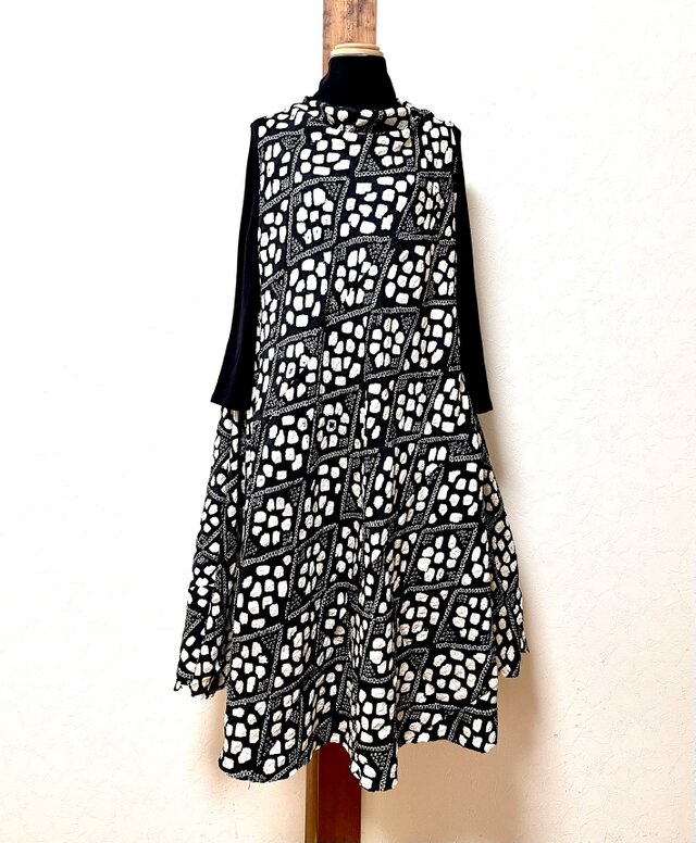 正絹　絞りのアンサンブルワンピース　着物リメイク 絞りのアンサンブルワンピース 着物リメイク | iichi 日々の暮らしを