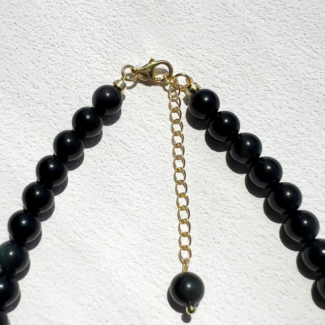Vintage beads ビーズ ネックレス 黒い糸 キット 糸と針で作るビーズ