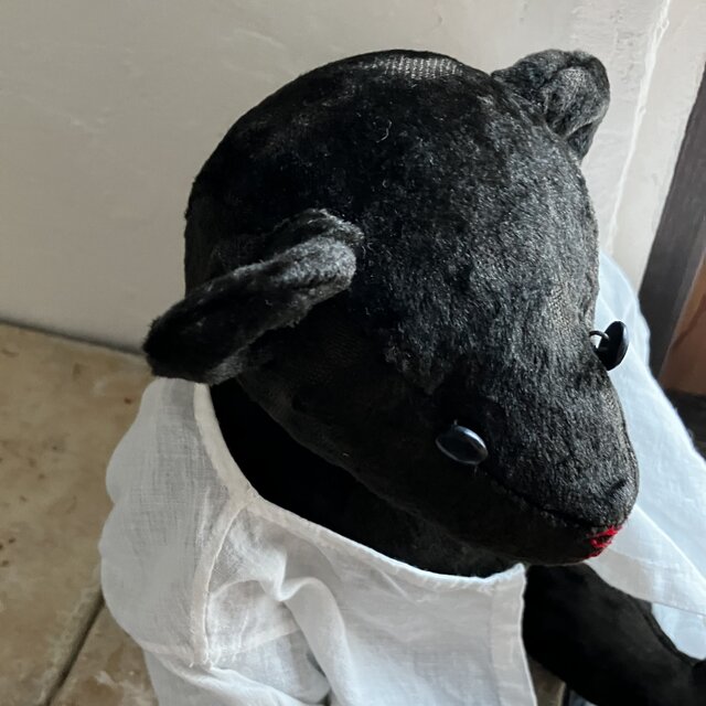アンティーク ビンテージ風ぬいぐるみ　ブラックベア フランス 古いブラックベア 1900年代初頭 | iichi 日々の暮らしを