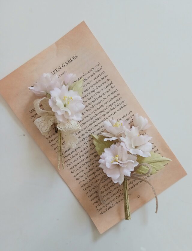 染め布花＊可憐な八重さくらのコサージュのコピー | iichi 日々の