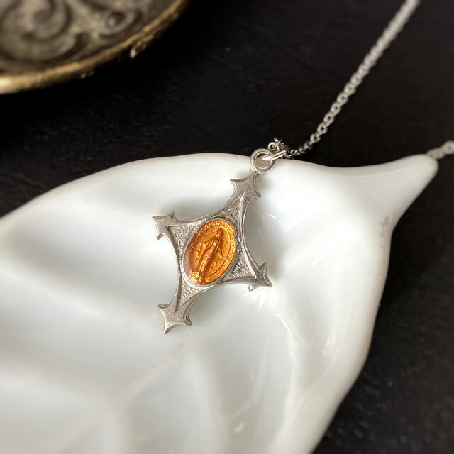フランス製 メダイ] croix necklace silver*sapphire | iichi 日々の