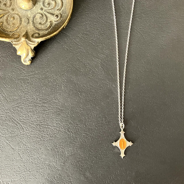 フランス製 メダイ] croix necklace silver*sapphire | iichi 日々の
