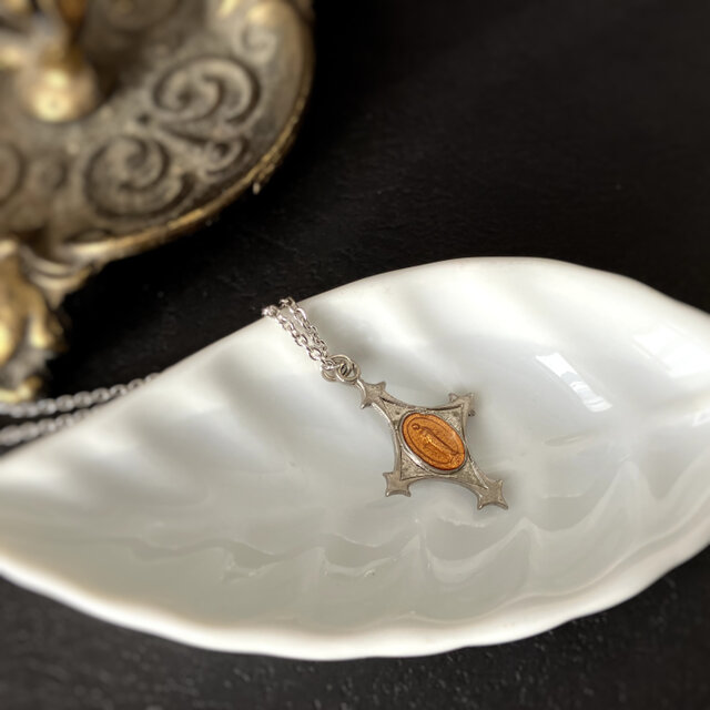 フランス製 メダイ] croix necklace silver*sapphire | iichi 日々の