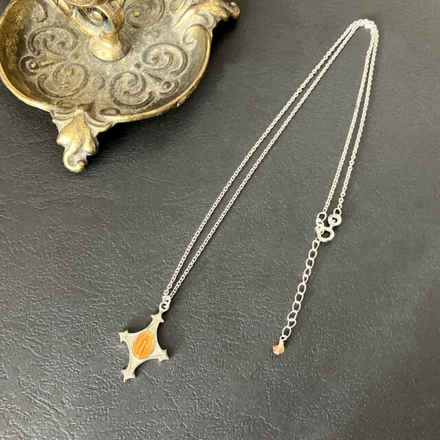 フランス製 メダイ] croix necklace silver*sapphire | iichi 日々の