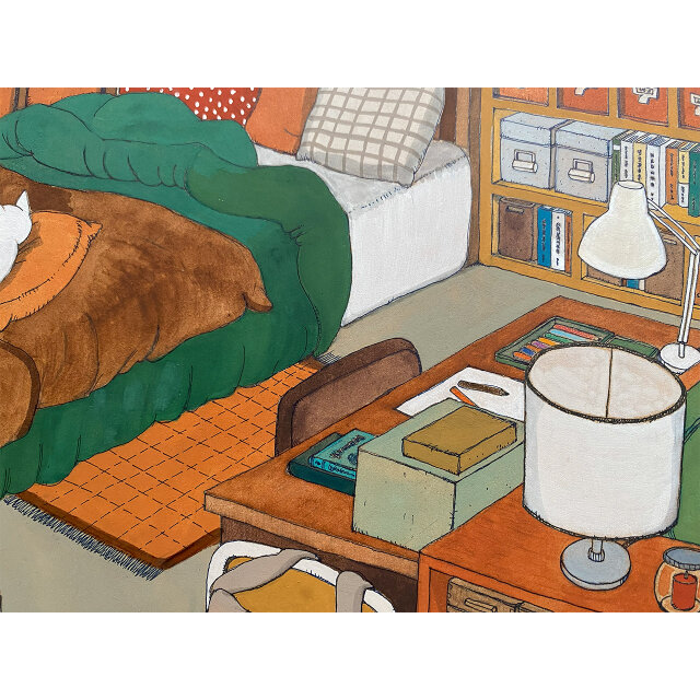 原画「くつろぐ3匹」猫イラスト | iichi 日々の暮らしを心地よくする