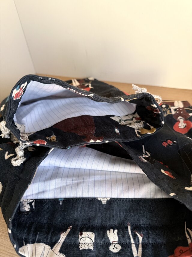 巾着2つ 巾着2つセット（レトロ・ネイビー） | iichi 日々の暮らしを心地よく