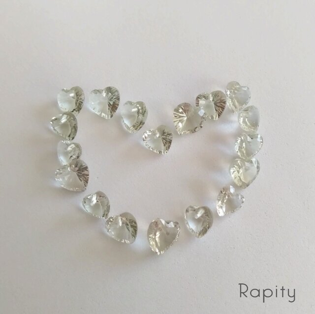 14kgf☆宝石質グリーンアメジスト ハート型ピアス | iichi 日々の