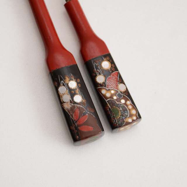 アンティーク 櫛・笄 セット｜漆塗り・蒔絵｜和装小物・日本の古道具
