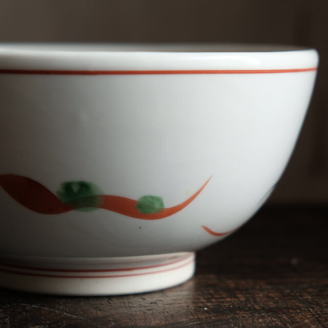 赤絵で素敵◇大きな花文様 有田焼 花文赤絵すり鉢 骨董・vintage 工芸