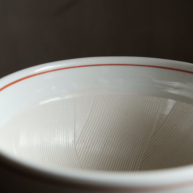 赤絵で素敵◇大きな花文様 有田焼 花文赤絵すり鉢 骨董・vintage 工芸