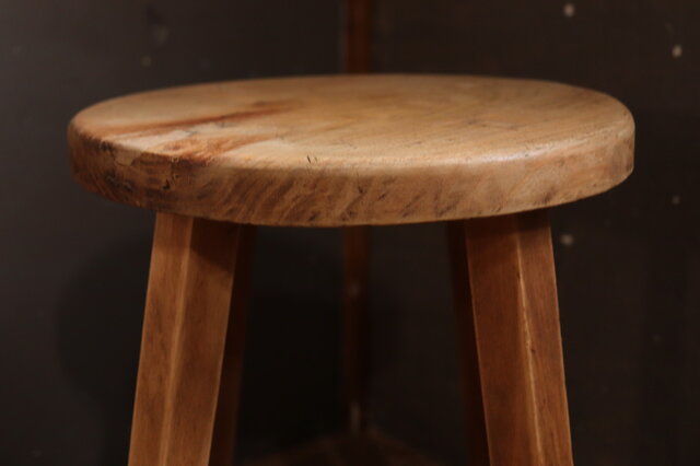 №120 木製丸椅子 スツール アンティーク家具 インテリア イス 55462