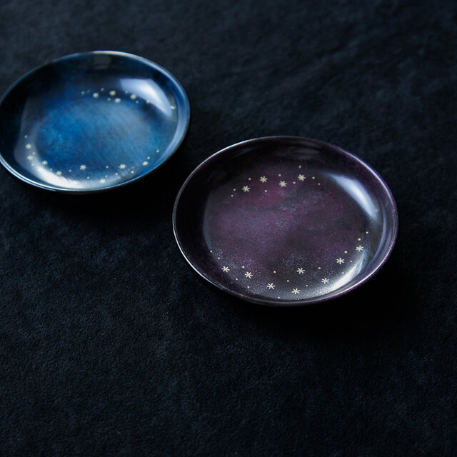 星かがやく夜の豆皿・紫 【天然木・漆塗り】 | iichi 日々の暮らしを