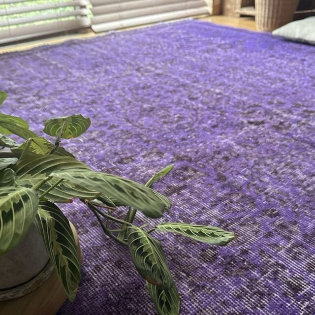 トルコ ヴィンテージラグA103大判 レア パープル マゼンタ オーバー