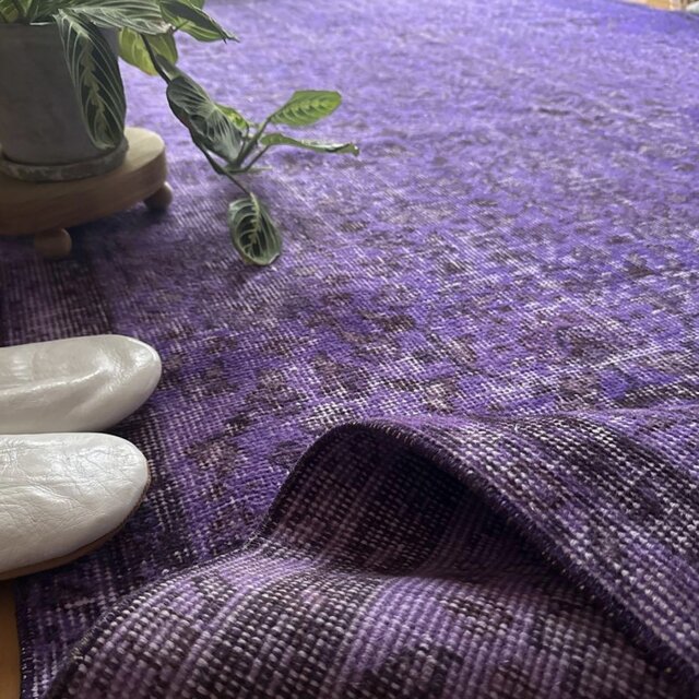 キラキラ⭐️　ボタニカル 超大判167×253 パープルオーバーダイ ボタニカル トルコヴィンテージ