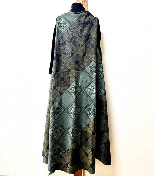 大島紬 パッチワークドレス 着物リメイク | iichi 日々の暮らしを