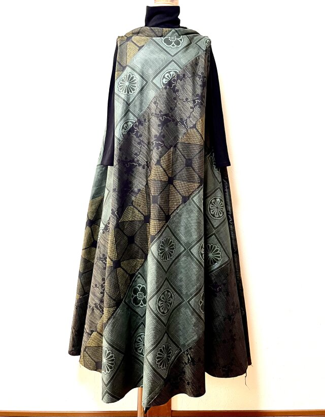 大島紬 パッチワークドレス 着物リメイク | iichi 日々の暮らしを