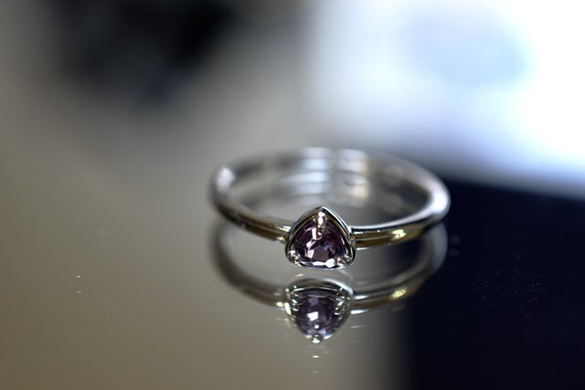 RG10-162 シルバー 非加熱 高貴の蘇芳紫色 スピネル リング ミャンマー