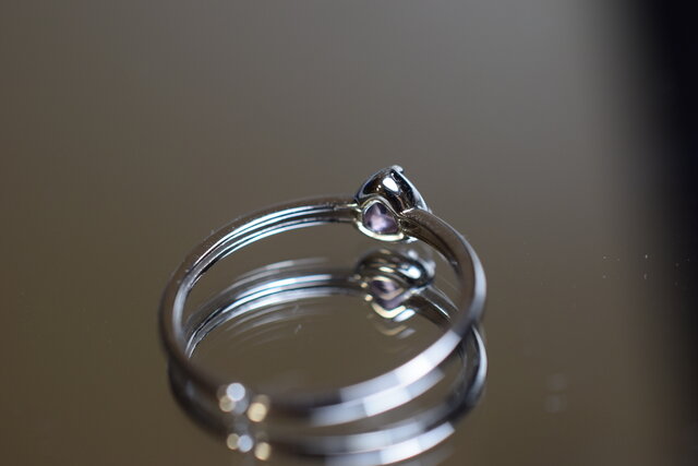 RG10-162 シルバー 非加熱 高貴の蘇芳紫色 スピネル リング ミャンマー