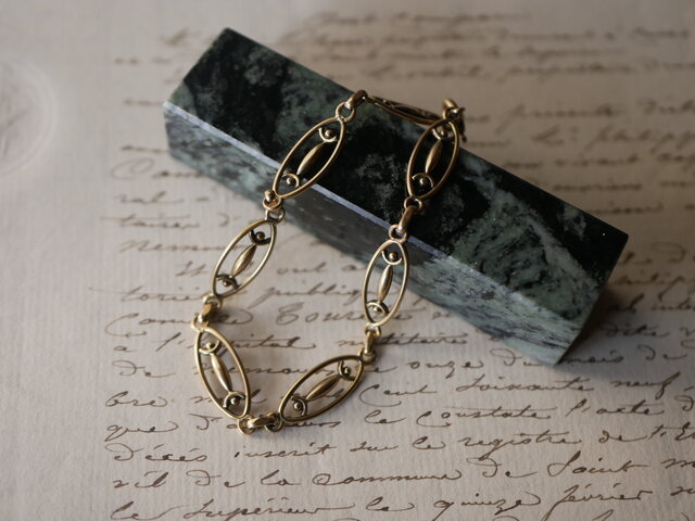 フィリグリーブレスレット ゴールドプレート フランスヴィンテージ