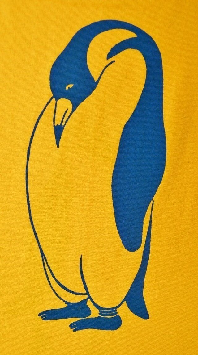 ペンギンＴシャツ、penguin, 半袖シャツ、黄色 | iichi ハンドメイド
