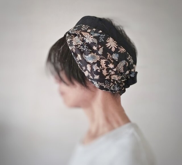 ターバンなヘアバンド 黒ペイズリーB 送料無料 | iichi 日々の暮らしを