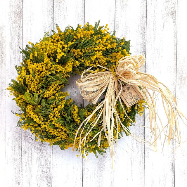 ミモザ・イタリア産ミランドールのリース | iichi 日々の暮らしを