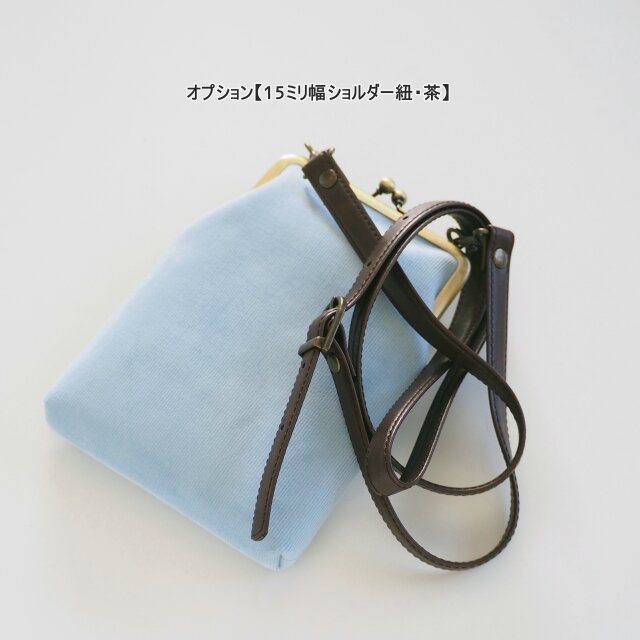 □コーデュロイ×リバティのがま口スマホショルダーポーチ Mサイズ