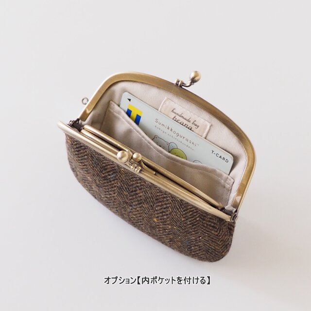 □ヘリンボーンツイードの親子がま口財布【ミニマムサイズ】□ lucas
