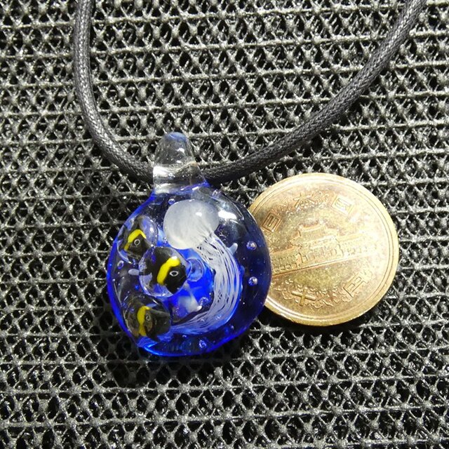 海月、熱帯魚 NO.456（ガラス、とんぼ玉、海、一点物、伝統工芸